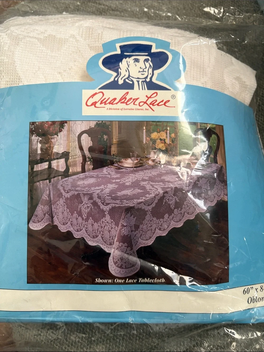 Vintage Quaker Lace “Angels” 60”x 84” Oblong Tablecloth